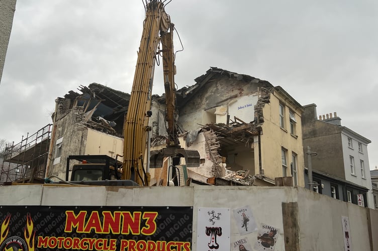 Demolition of buildings on Marina Road, Douglas