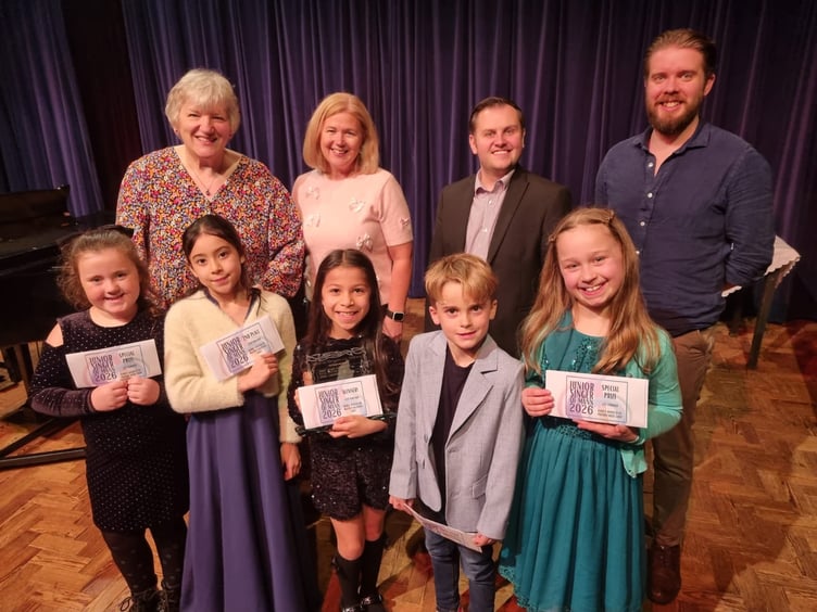 The prize winners in the junior section, including overall winner Frida Anderson