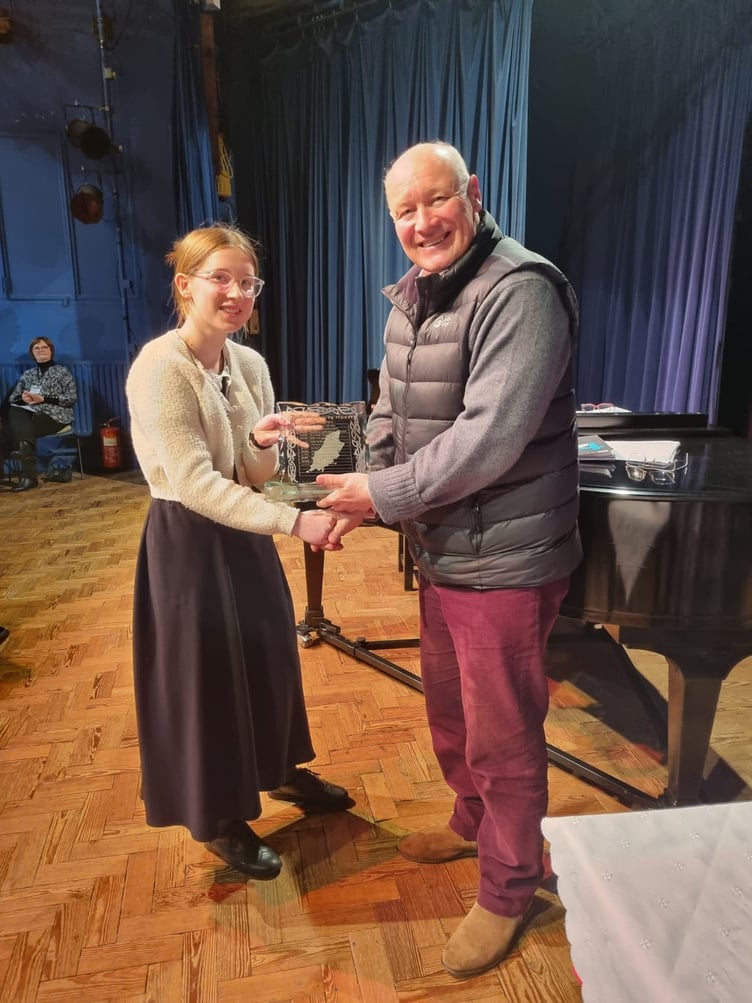 Senior class winner River Kelly Brown with Lieutenant Governor Sir John Lorimer