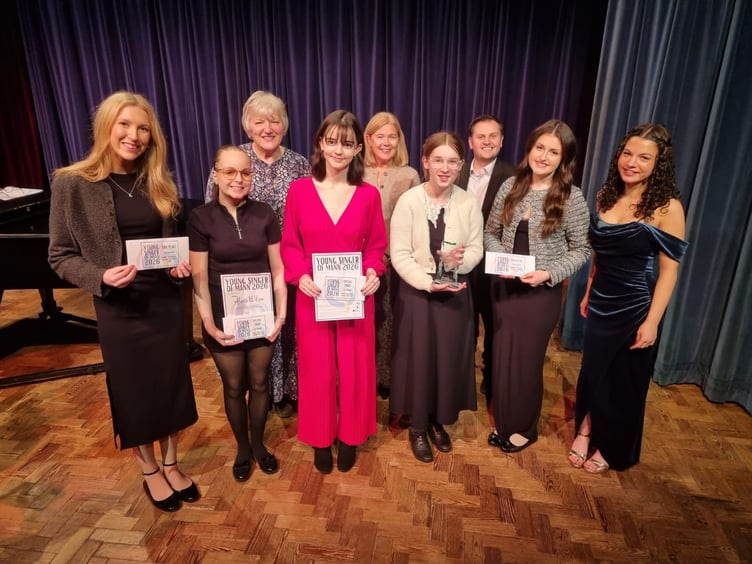 The prize winners for the senior class - Katie Rose Hughes, Alexis Wilson, Scarlet Brophy, River Kelly Brown, Kendra Maddox with last year's YSOM winner Breesha Kelsey and jury members Angie Stewart, Jane Corkill and Peter Shimmin