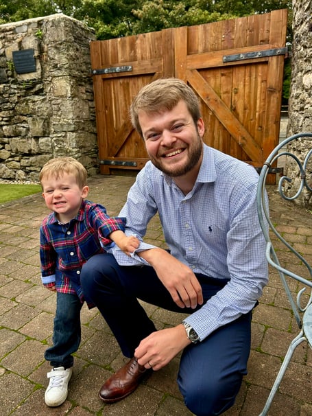 Arthur Locking with his dad Matt