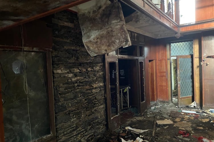 A scene of dereliction at the former hotel