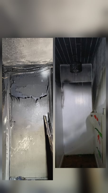 Closed doors at a 'severe' garage fire in Onchan property prevented it spreading