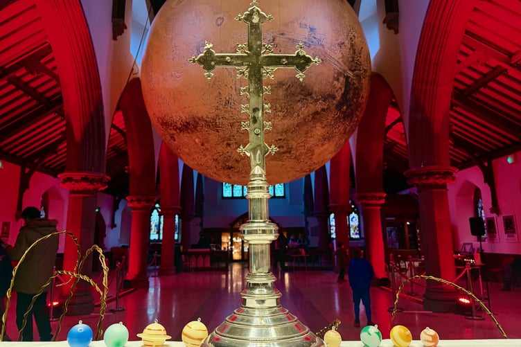Religion meets space in the latest atmospheric art installation at Peel Cathedral