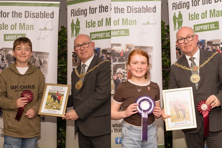 Callum McGhee rode on Rodney, pictured alongside Kaylee Gibson who rode Super Ted