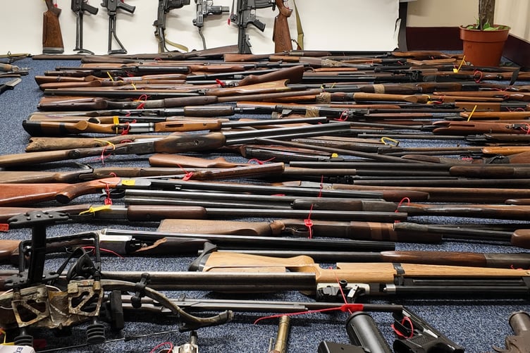 Some of the weapons that were handed in during the police's recent amnesty