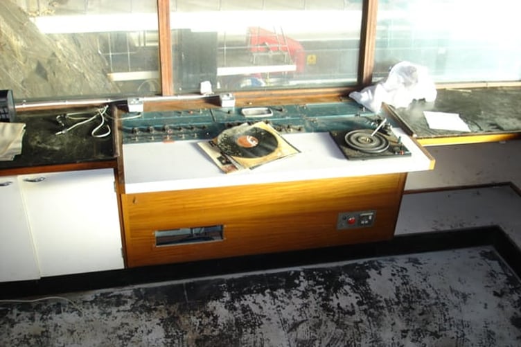 The old DJ booth at the Aquadrome