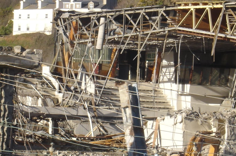 The Aquadrome being demolished in 2005