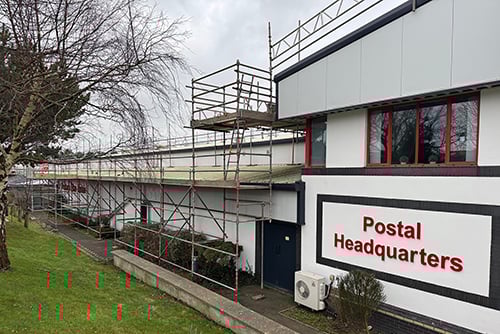 The installation of solar panels at the Isle of Man Post Office headquarters in Braddan