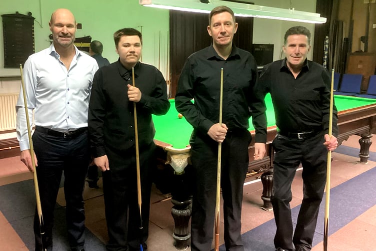 (Left to right) Doug Kinrade Handicap Knockout semi-finalists Ollie Byrne, Jason Campbell, Marc Bolton and Graham Ashton