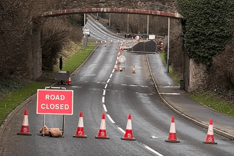 The road has been shut at Kewaigue Hill (Credit: Frank Schuengel)