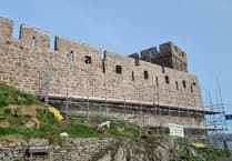 Works on Peel Castle's historic curtain wall now complete with scaffolding removed