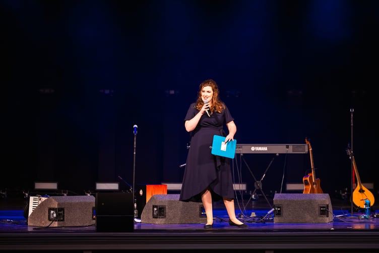 Ruth Keggin Gell from Culture Vannin takes to the stage