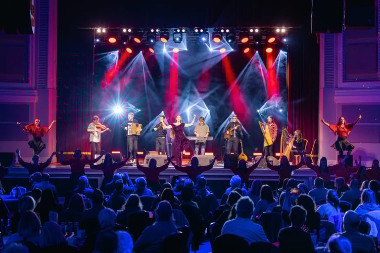 Scran and Skeddan Jiarg perform in front of a packed Villa Marina Royal Hall (All photos: dkphotography)