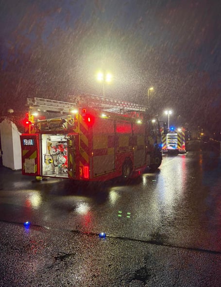 The Isle of Man Fire and Rescue Service shared this image of crews battling the elements on Monday