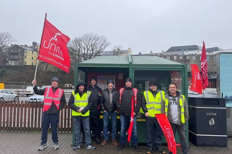 Members of Unite the Union on Wednesday 