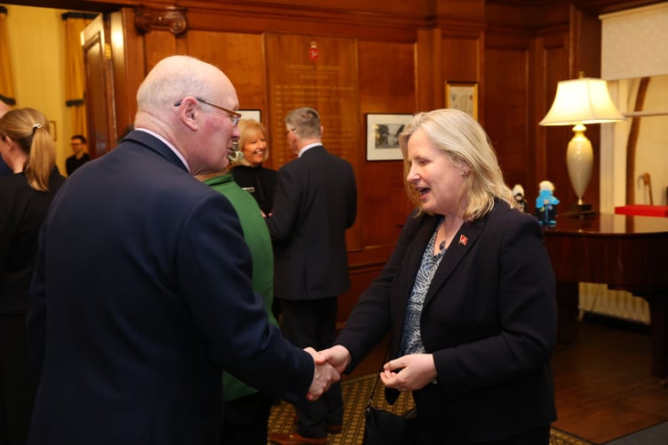 The Lieutenant Governor welcomes guests, including the former Infrastructure Minister Michelle Haywood