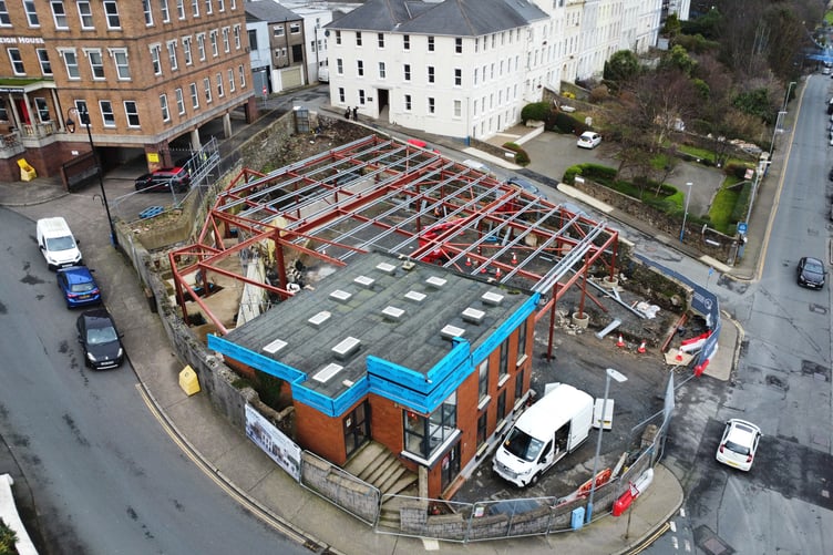 Drone view of Living Hope's new church under construction on Finch Road