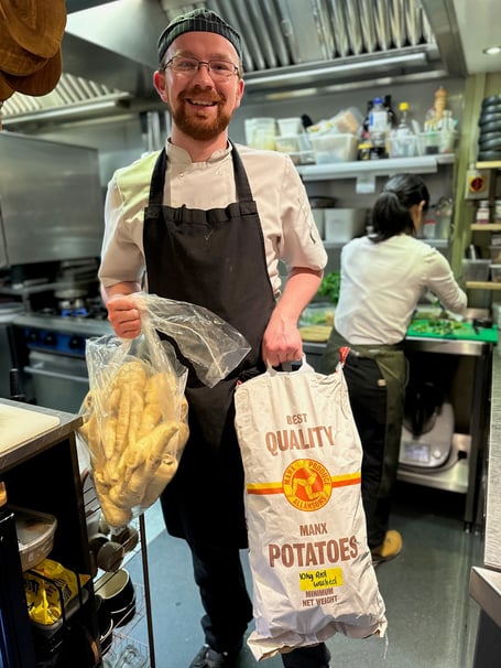 Vibe chef Kyle Shimmin with some local produce