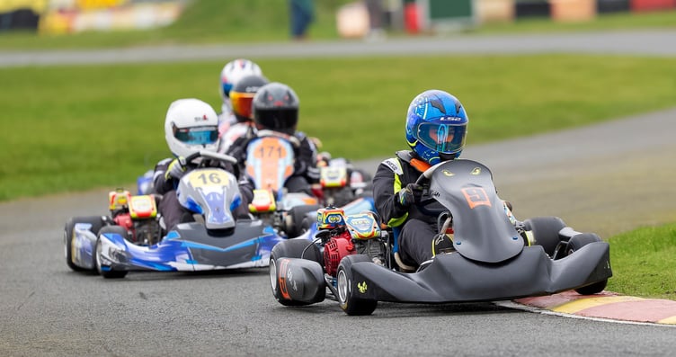 Action from the opening round of Isle of Man Kart Racing Association’s 2026 season at Jurby on Sunday (Photo: Hagar Photography)