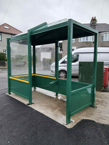 The new bus shelter in Royal Avenue, Onchan
