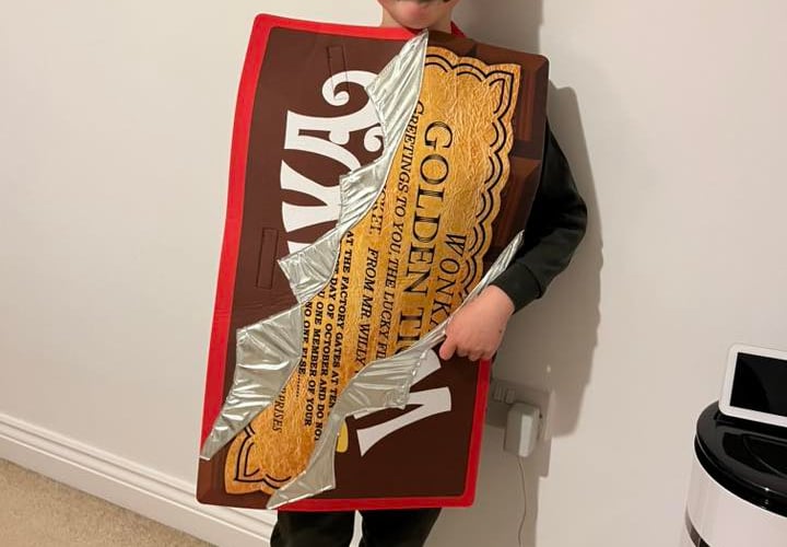 Leo, 6, as Augustus from Charlie and the Chocolate Factory