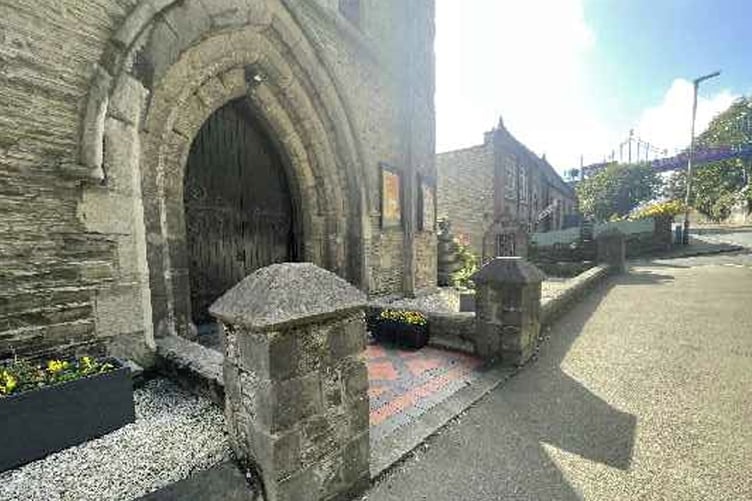 The entrance to St Thomas' Church on Finch Road in Douglas