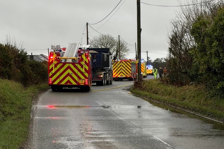 Emergency services in Eairy on Thursday