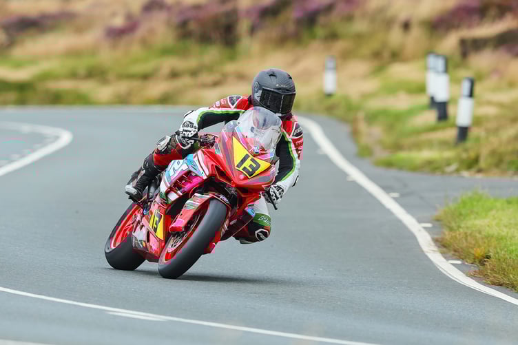 Louis O'Regan competing at the Manx Grand Prix
