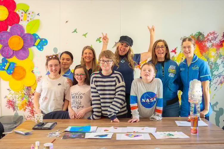 Nicole Stott and Christina Korp visited Rebecca House children's hospice during their visit to the island