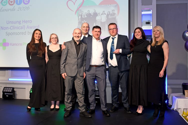 The Patient Meals Catering Team, winners of Unsung Hero (Non-Clinical) Award (Sponsored by Karsons Pharmacy, presented by Emily Wright & Ellen Shimmin)