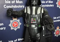 Darth Vader in police custody on the Isle of Man