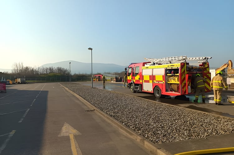 Fire crews attend a blaze at the Northern Civic Amenity Site at Balladoole