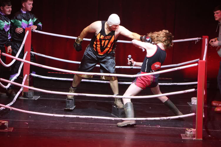 Eastern Young Farmers' sketch of island resident Tyson Fury having a bout with What's The Skeet podcaster Percy Hampton
