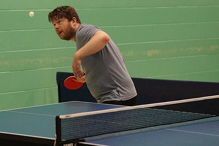 Sam Bailey showing the focus that swept him to victory in the Singles Championship (Photo: Malcolm Lambert)