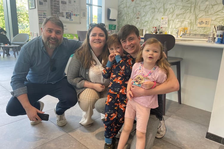 Hector alongside his Mum and Dad, Andy Dalrymple, Rebekah Dalrymple, and his siblings Hugo Hughes and Dottie Dalrymple.