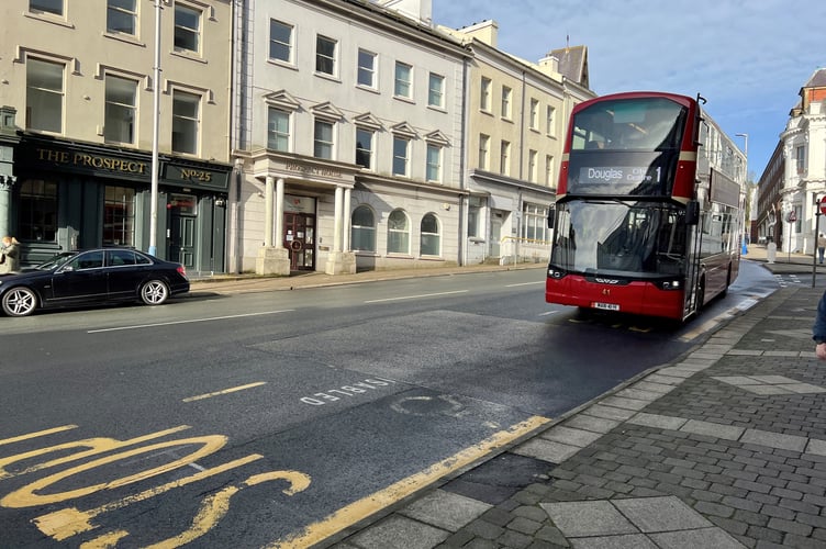 The bus has been painted in IoM Road Services livery