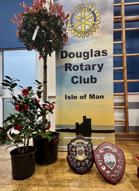 The trophies laid out on display