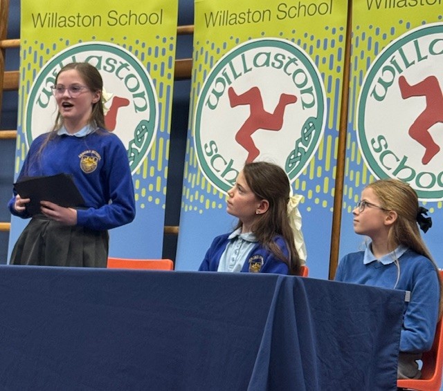 Tatum Erasmus, Millie Harrison and Harriet Summers from 2nd place Arbory School