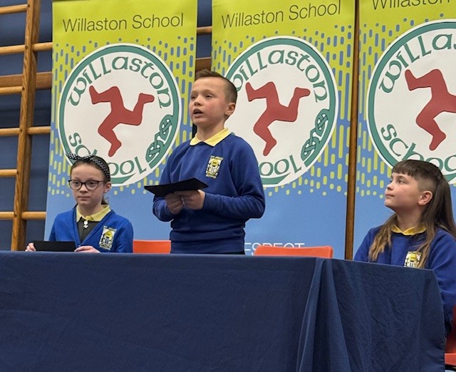 Millie Wolter, Kayden Kitching and Lorcan Bridson from winners St John's School