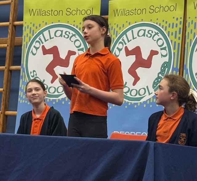 3rd place went to St Thomas' Church of England school; pictured is Kaiya England, Ava-Grace Wolno and Esmé Gibb