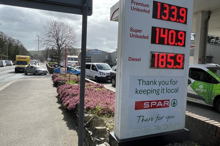 Sign of things to come? Diesel is now 185.9p at the Milestone Garage