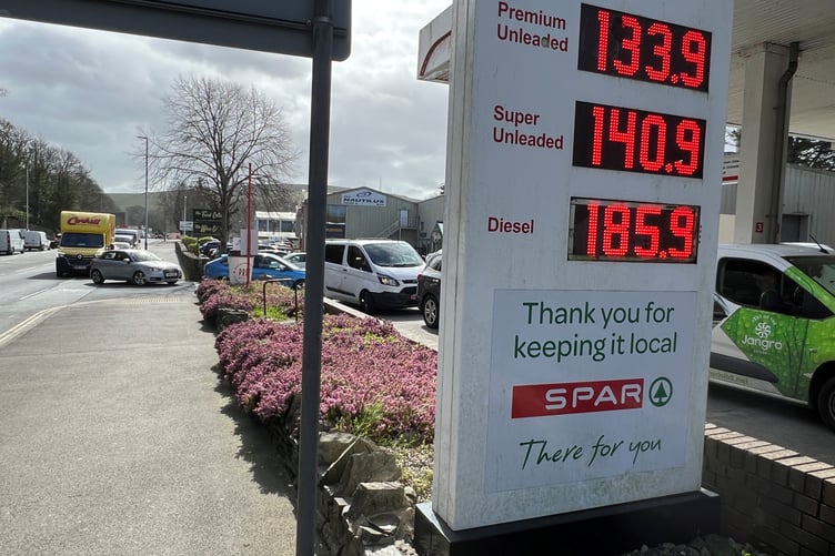 Sign of things to come: diesel on sale at the Milestone garage for 185.9p