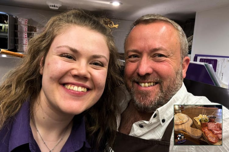 Paige and Brendan Beeken of Henderson and Glass, pictured with a part of their Manx Menu.