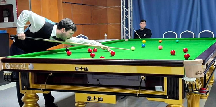 Conor Mahon pictured in action at the recent European Snooker Championships in Gandia, Spain