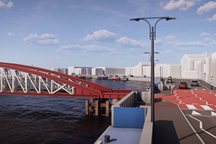 How the West Quay flood wall would have looked