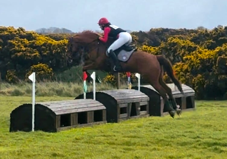 Lucy Parsons riding Regal Fox during the hunter trial at Isle of Man Pony Club on Good Friday