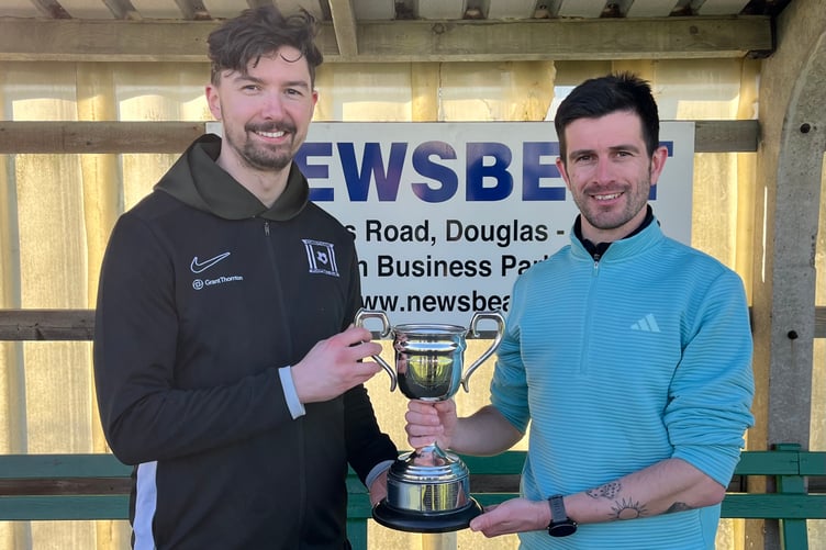 Matthew Quirk (left) and Jordan Cain with the Newsbeat Trophy