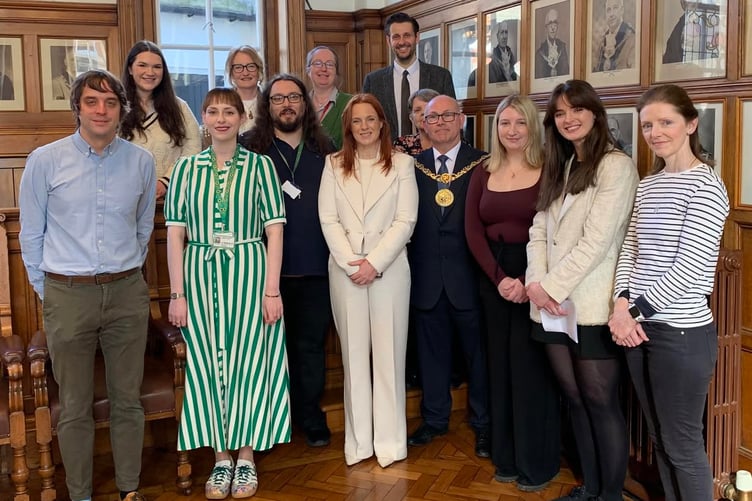 Minister Clare Christian MHK alongside members of the Health and Social Care department and the Autism Spectrum Condition group went to meet the Mayor of Douglas for Autism Acceptance month