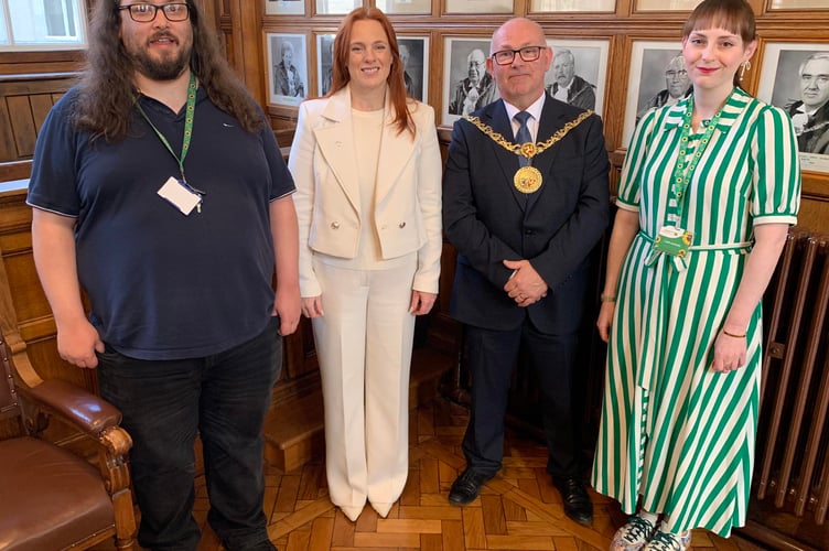 (L-R) Matt Quine, Minister Clare Christian MHK, Mayor Steve Crellin and Jade Boylan